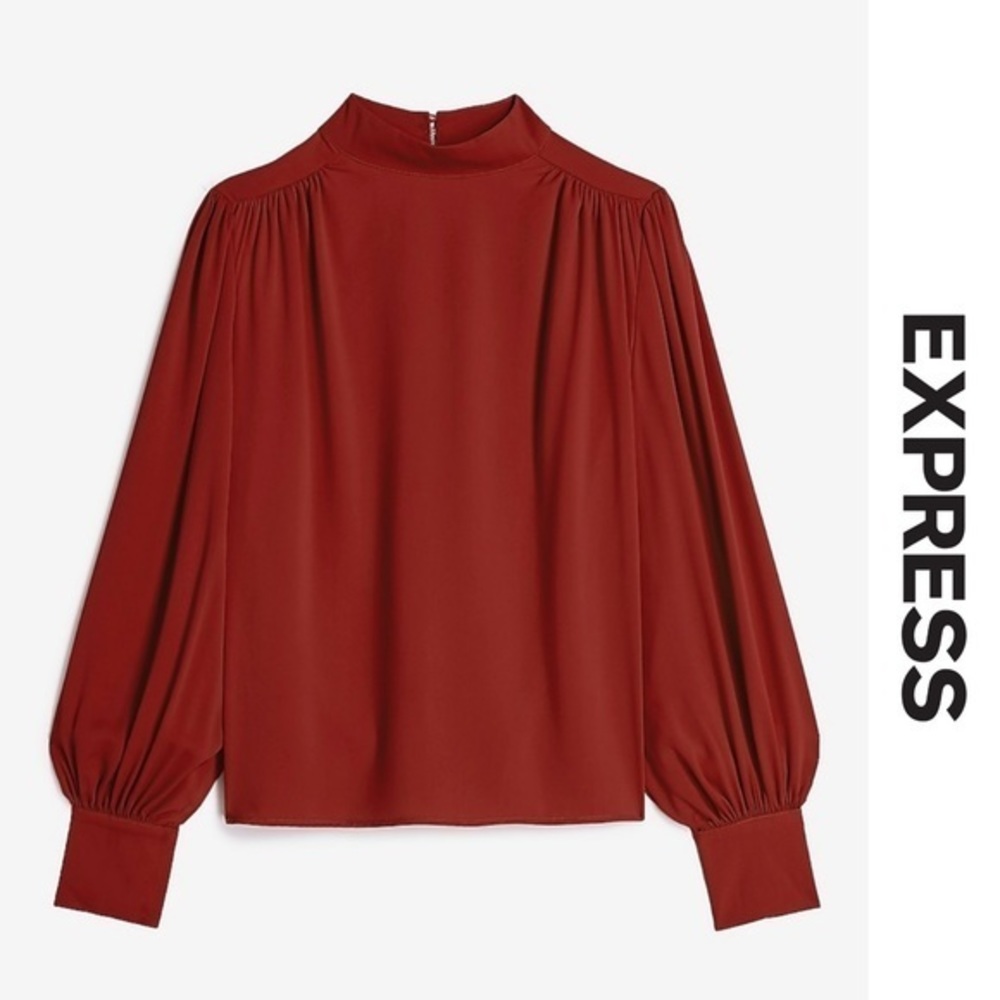 NWT Mock Neck Balloon Sleeve Blouse | Small